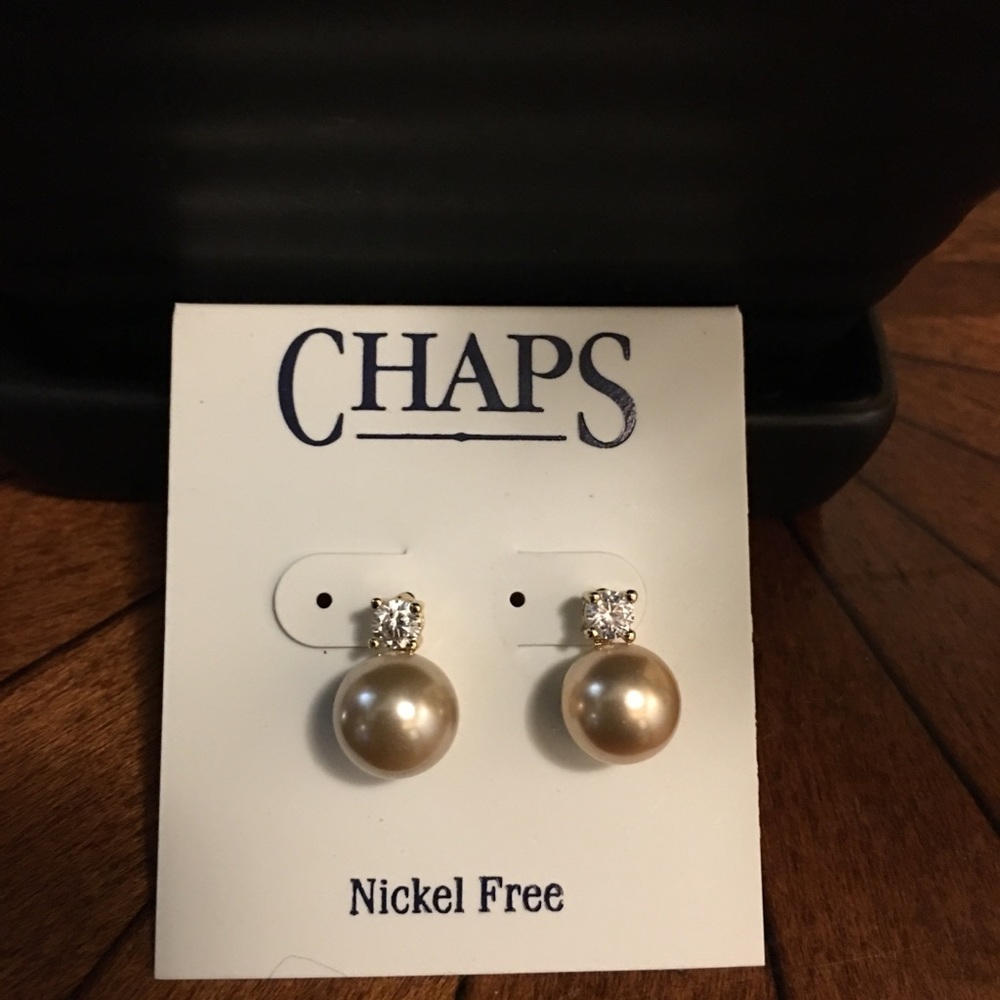 CZ & pearl drop post earrings